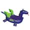 Inflatable Purple and Green Sea Dragon Swimming Pool Float 89-Inch
